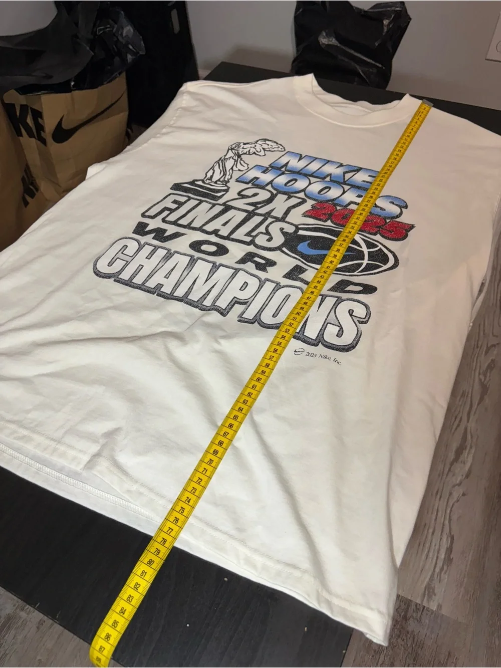 NWOT Nike Hoops World Champions Shirt Max90 Tee Loose Fit Men’s Large White